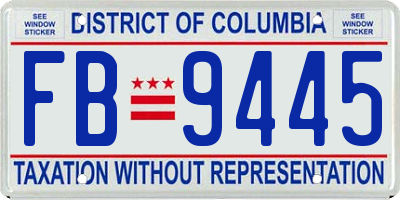 DC license plate FB9445