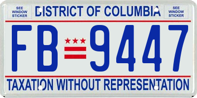 DC license plate FB9447