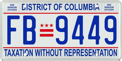 DC license plate FB9449