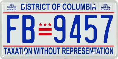 DC license plate FB9457