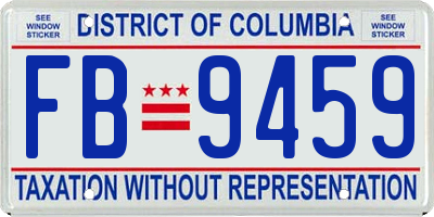 DC license plate FB9459