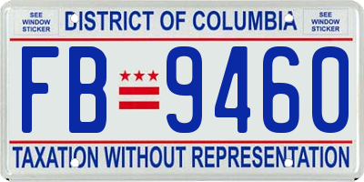 DC license plate FB9460