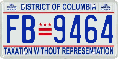 DC license plate FB9464