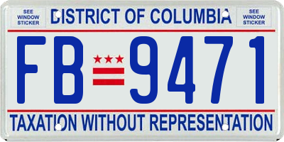 DC license plate FB9471