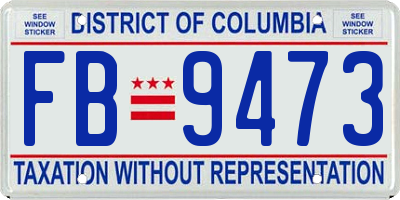 DC license plate FB9473