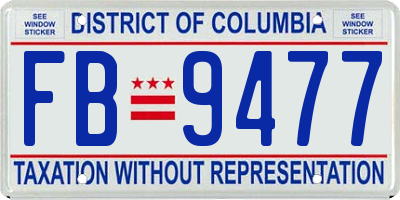 DC license plate FB9477