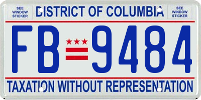 DC license plate FB9484