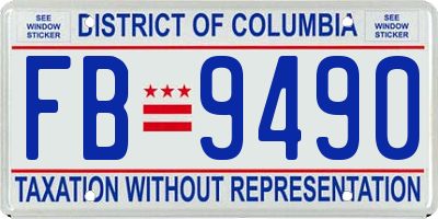 DC license plate FB9490