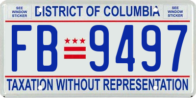 DC license plate FB9497