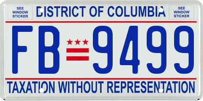 DC license plate FB9499