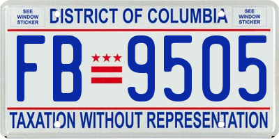 DC license plate FB9505