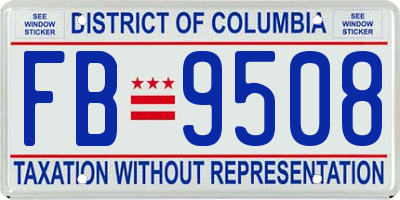 DC license plate FB9508