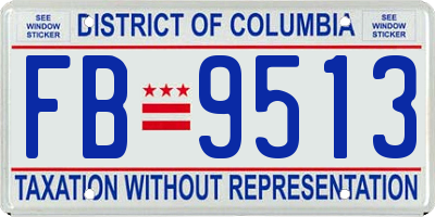 DC license plate FB9513