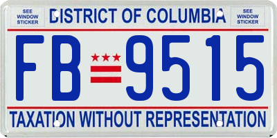 DC license plate FB9515