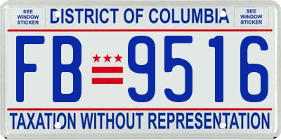 DC license plate FB9516