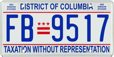 DC license plate FB9517