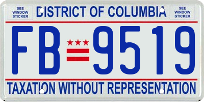 DC license plate FB9519