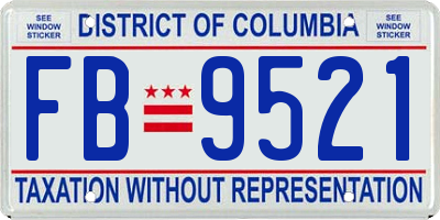 DC license plate FB9521