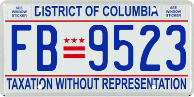 DC license plate FB9523