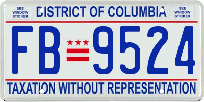 DC license plate FB9524