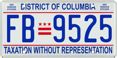 DC license plate FB9525