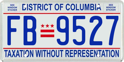 DC license plate FB9527