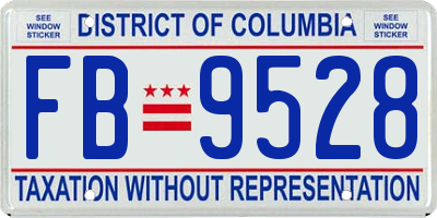 DC license plate FB9528