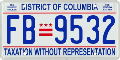 DC license plate FB9532