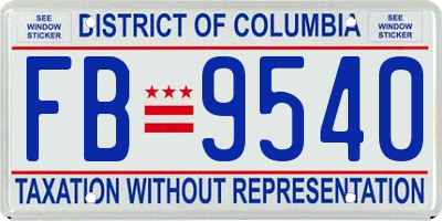 DC license plate FB9540