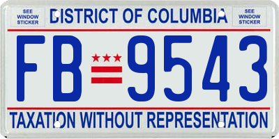 DC license plate FB9543