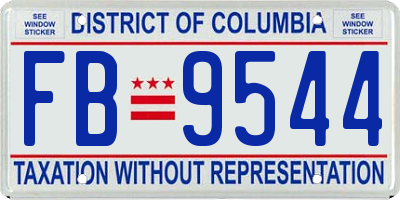 DC license plate FB9544