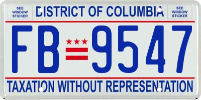 DC license plate FB9547