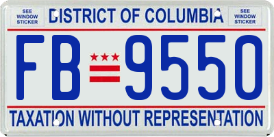 DC license plate FB9550