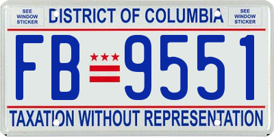 DC license plate FB9551