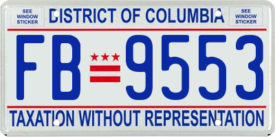 DC license plate FB9553