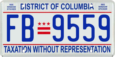 DC license plate FB9559