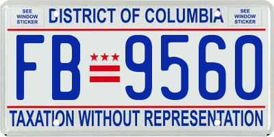 DC license plate FB9560