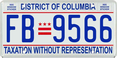 DC license plate FB9566