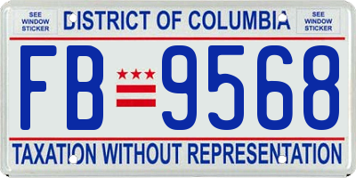 DC license plate FB9568