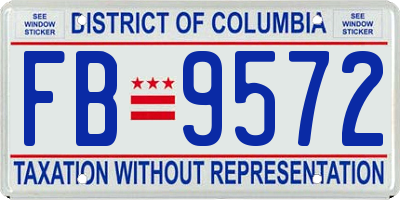 DC license plate FB9572