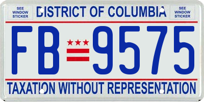 DC license plate FB9575