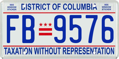 DC license plate FB9576