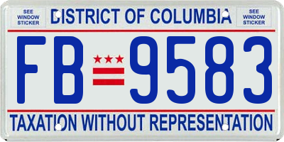 DC license plate FB9583