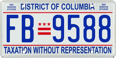 DC license plate FB9588