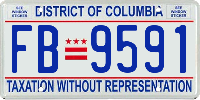 DC license plate FB9591