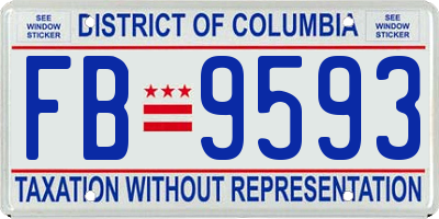 DC license plate FB9593