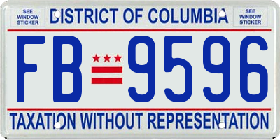 DC license plate FB9596