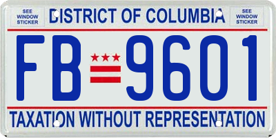 DC license plate FB9601