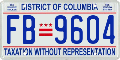 DC license plate FB9604