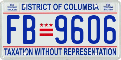 DC license plate FB9606